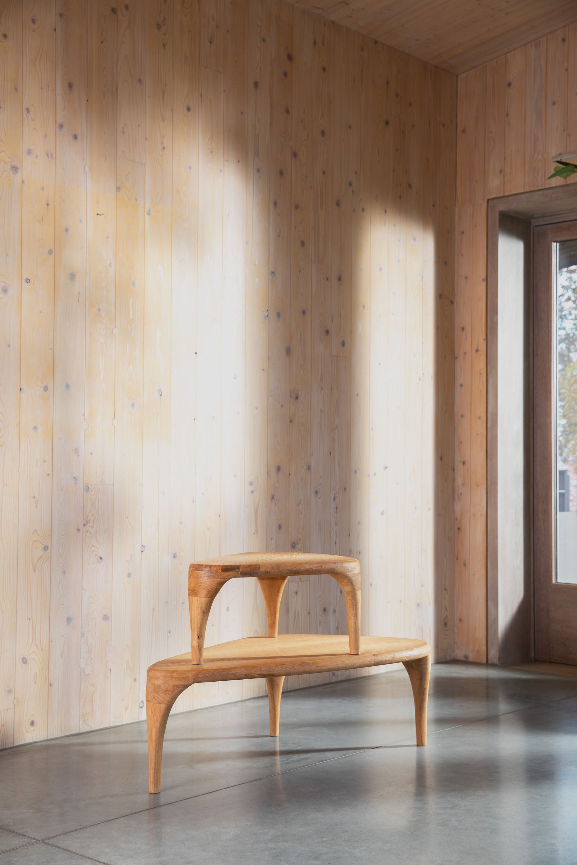 Zuiver Set of 2 Isla Natural Oak Wood Coffee Table Nest